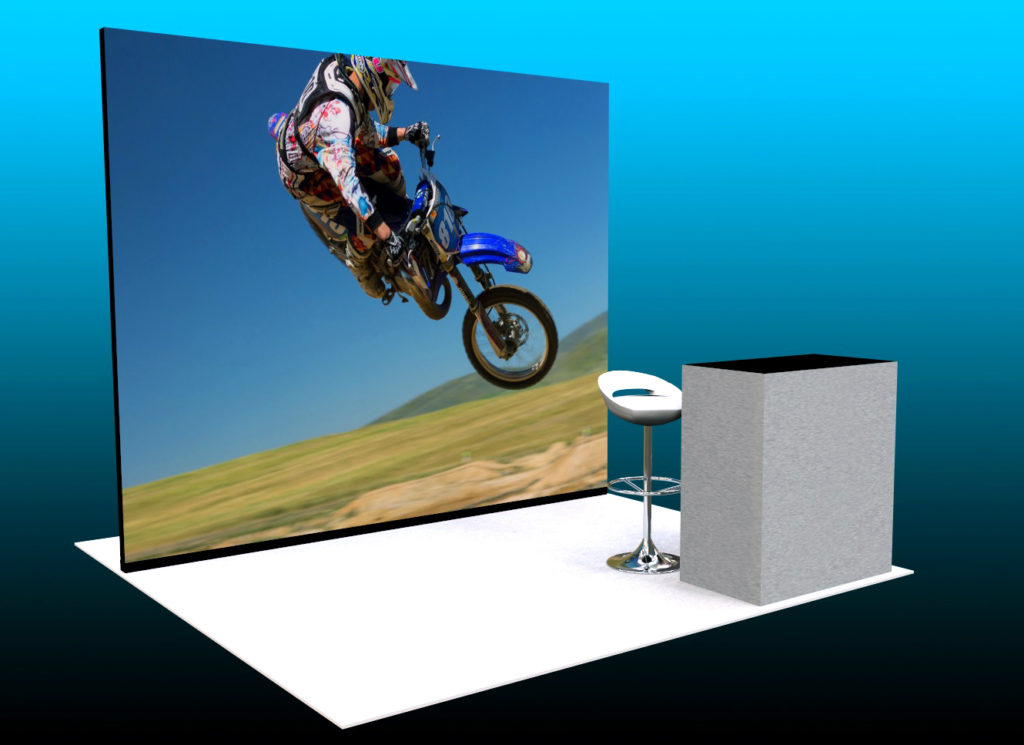 led video wall rental exhibit for 10 x 10 trade show space with led video wall